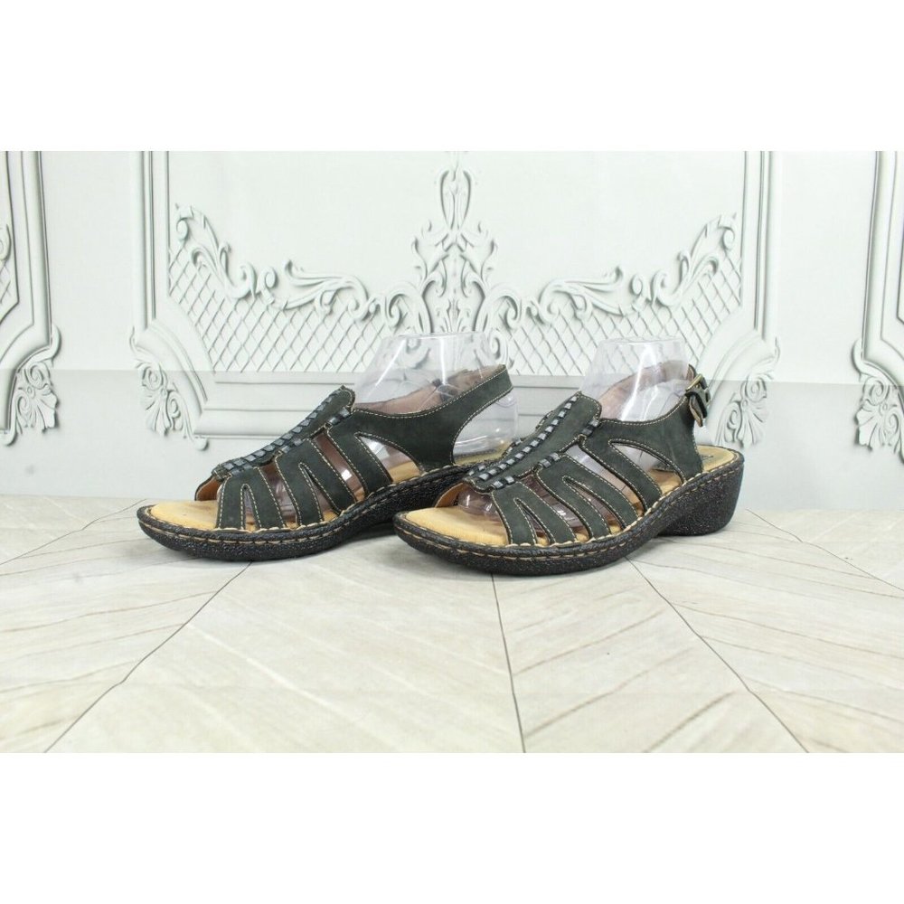 Clarks Lexi Marigold Black Leather Open Toe Ankle Strappy Sandals Size 9 M - Picture 2 of 9